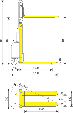 Semi Electric Stacker 24 V Battery, DC Supply Diagram