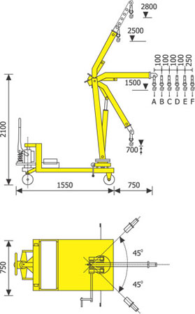 Hydraulic Floor Crane Diagram