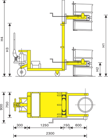 Hydraulic Drum Lifter & Tilter Diagram