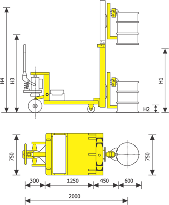 Counter Balanced Hydraulic Drum Lifter With Gripper Diagram