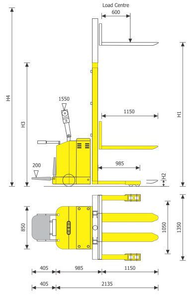 Electric Straddle Stacker Diagram